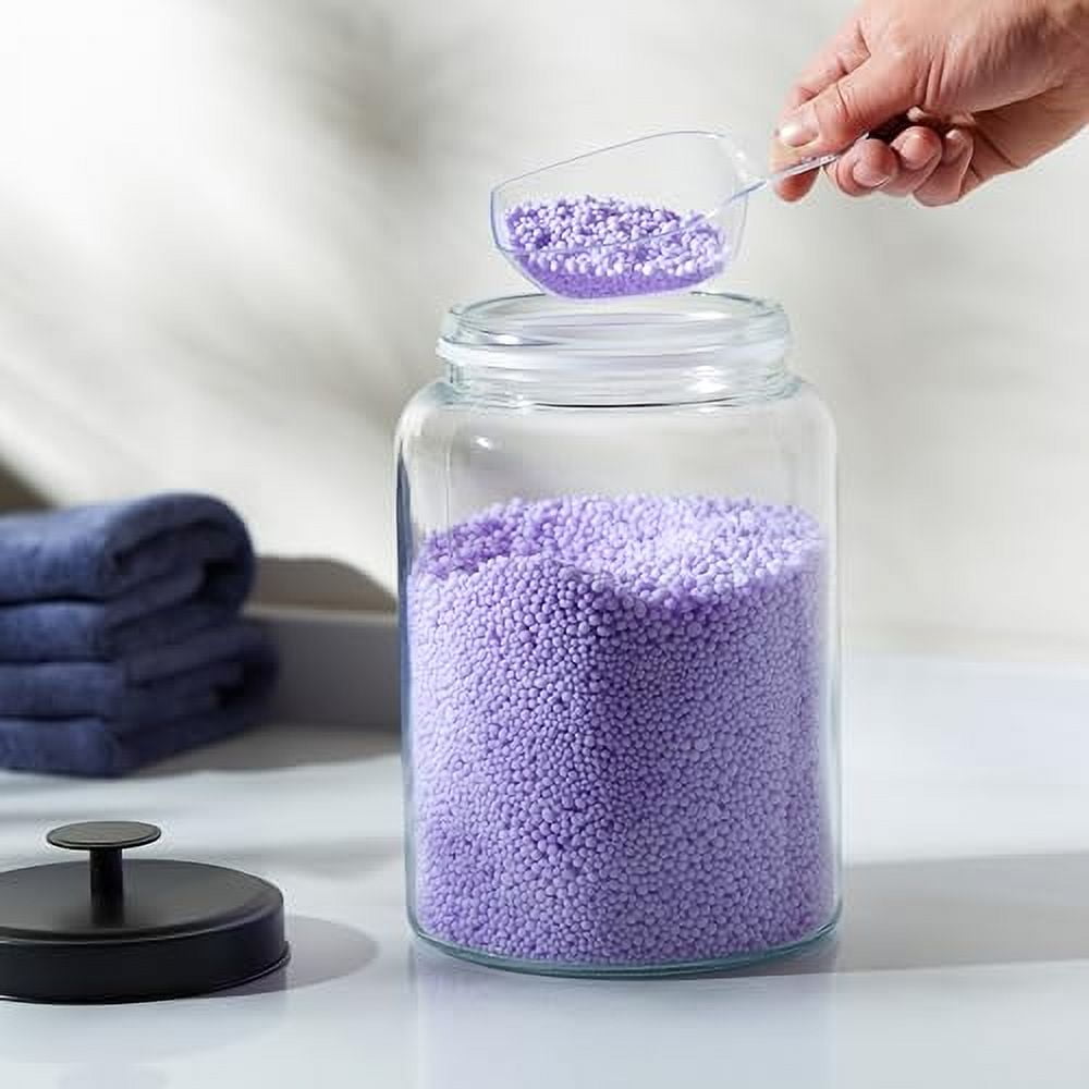 Kook Glass Kitchen Canister Set, Food Storage Containers, Bathroom Jars, Airtight Lids, 3.7 Liters, Set of 2 (Black)