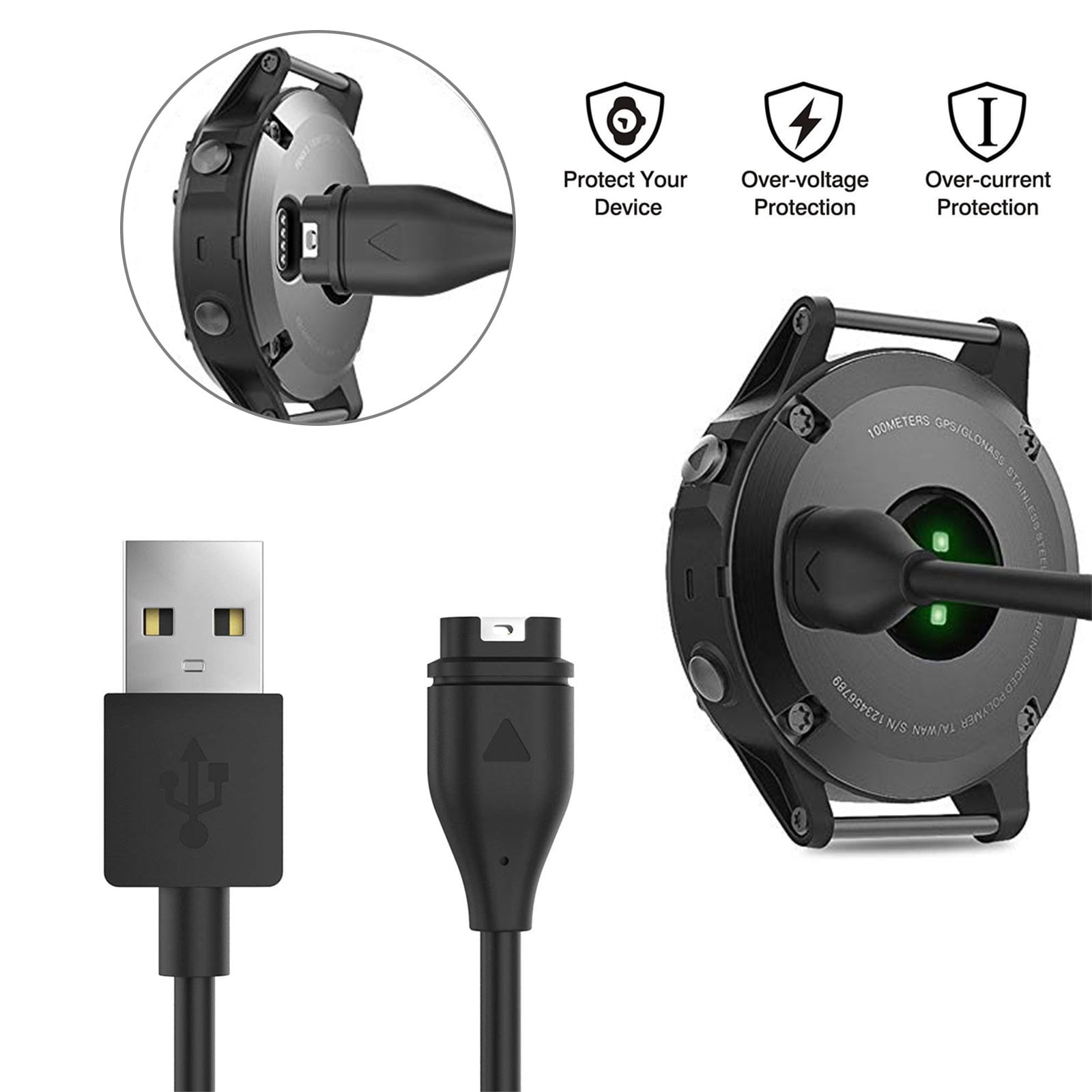 Cargador USB para Garmin Fenix 5, 6, Forerunner 935, Vivoactive