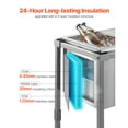 thumbnail image 2 of KFFKFF Rolling Ice Chest Cooler Cart, 20"L x 14"W x 38"H Stainless Steel Cooling Bin with Wheels, 29.6 Quart Outdoor Cooler Trolley with Shelf for Patio, Backyard, Party, and Cold Beverages, 2 of 10