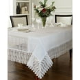 thumbnail image 6 of Lisbon Modern Embroidered Runner Design, Macrame Lace Border, 6 of 6