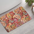 thumbnail image 2 of Red Pioneer Flower and Paisley Pattern Bathroom Rugs Mat,Non Slip Microfiber Bathroom Rug,Rubber Backing,Soft Bathroom Mats for Bathroom Floor,Tub and Shower,17x27in(43x68cm), 2 of 5