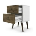 thumbnail image 3 of Manhattan Comfort Liberty Modern 2 Drawer Bedroom Nightstand, White/Rustic Brown, 3 of 7