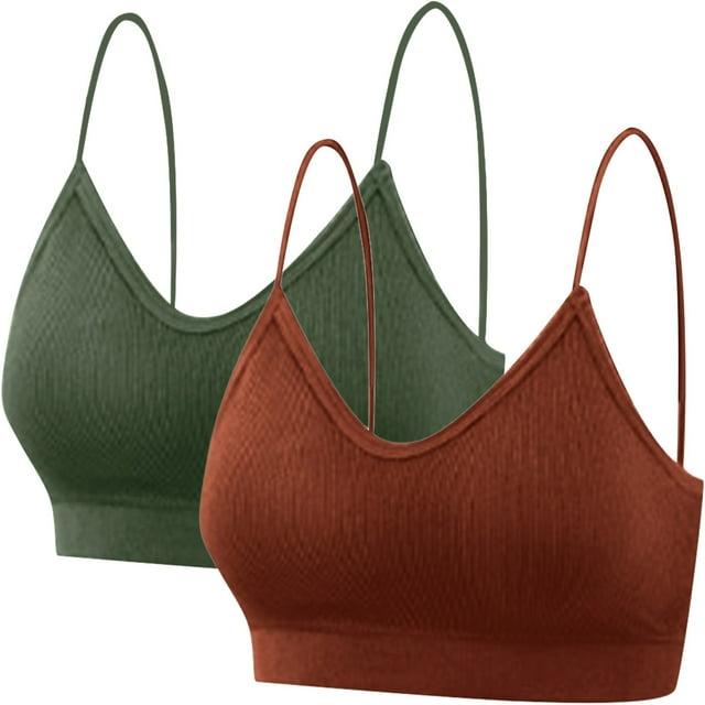 WZXFASHION Lady's Two Piece Set Seamless Top Strap Breast Pad Thread Plus Size Underwear Bra R M