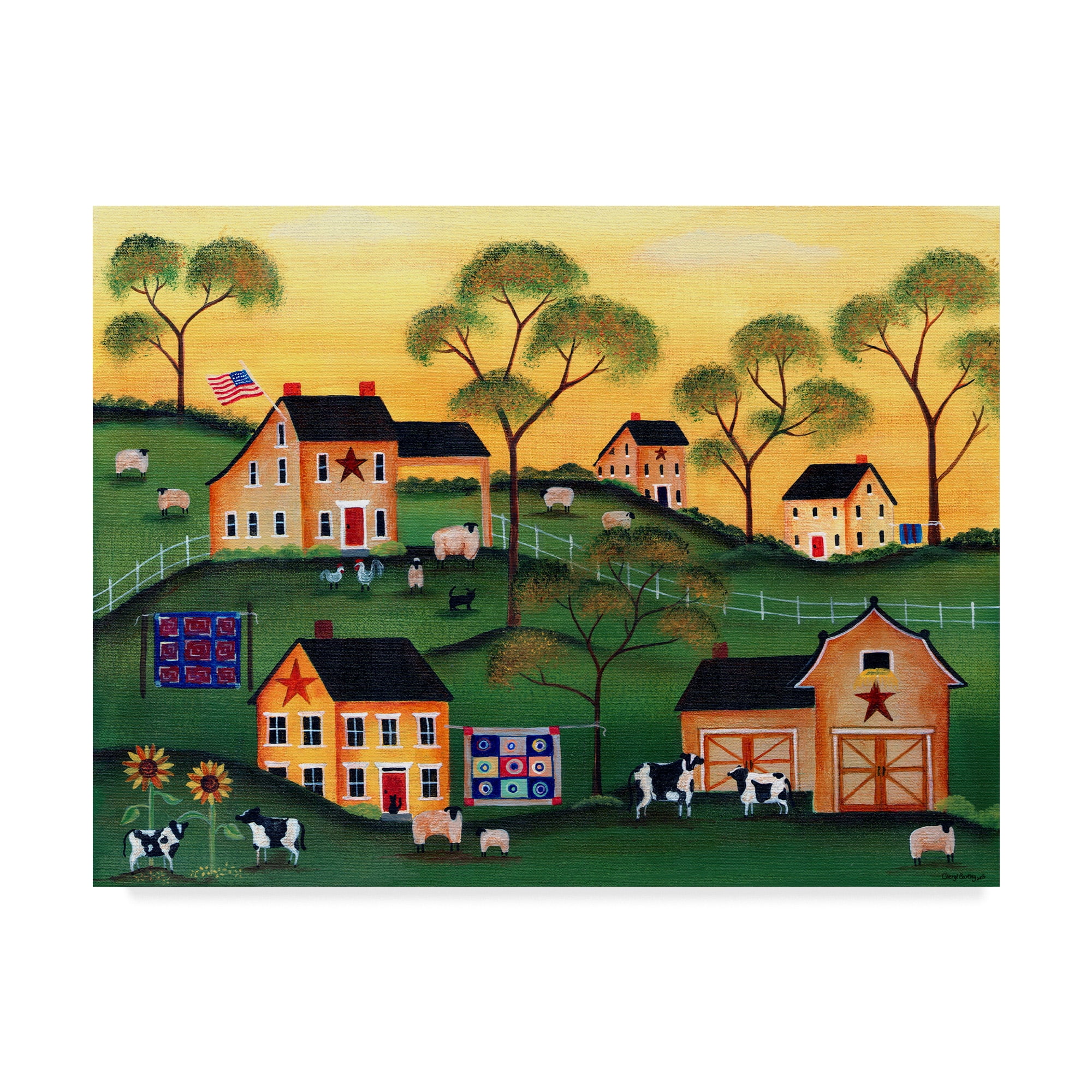 Trademark Fine Art 'American Sunshine Country Farm' Canvas Art by ...