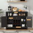 thumbnail image 2 of Richya Sideboard Cabinet with Wine Rack, Liquor Cabinet,Wine Bar Cabinet for Living Room,Dining Room,Kitchen (Black), 2 of 8