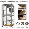 thumbnail image 6 of Gowoodhut Cat Enclosures Outdoor for Cats, Wooden Outdoor Cat Enclosure on Wheels Attach to Window Catio, 6 of 9