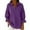 Purple, variant on Womens 3/4 Length Ruffle Sleeve Tee Shirts Cotton Linen Collared Tops Baggy Business Work Dressy Blouses