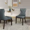 thumbnail image 2 of Manhattan Comfort Reine 18.5" Faux Leather Dining Chair in Gray (Set of 4), 2 of 7