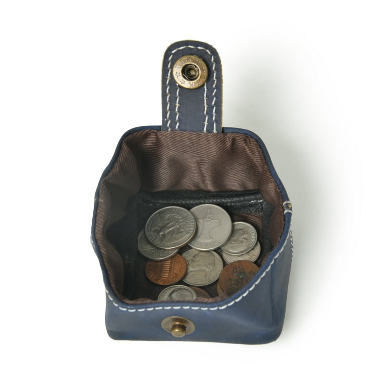 Leather Coin Pouch Change Holder Mini Pocket Wallet for Men