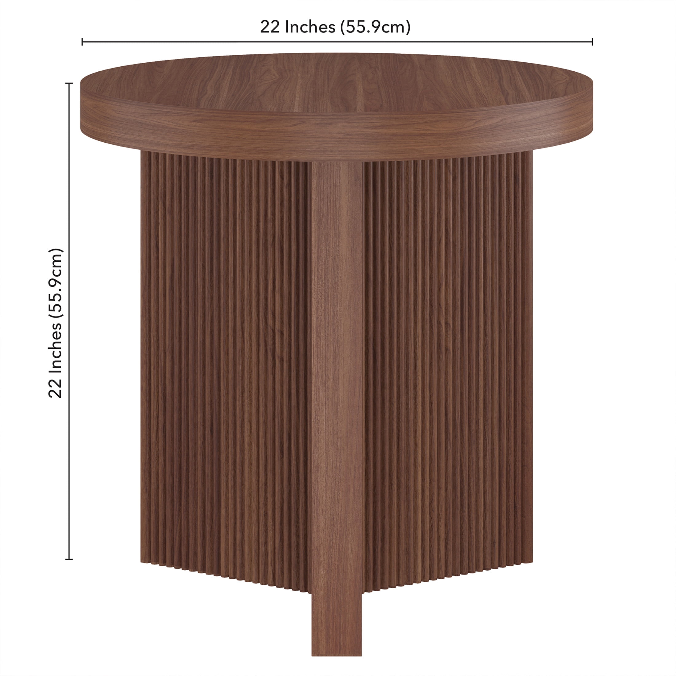 Evelyn&Zoe Scandinavian 22" Wide Satin Walnut Side Table