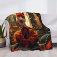 thumbnail image 3 of Goofa Maple Leaf Meditating Fox Pattern Fleece Throw Blanket for Couch, Soft Checkered Flannel Blanket for Sofa, Warm Cozy Decorative Blanket Fall Decor Gift-60"x50", 3 of 6