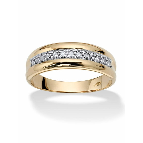 PalmBeach Jewelry 1/5 TCW Round Diamond Wedding Band in 10k Gold