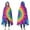 Rainbow Tie Dye, variant on Wearable Blanket,Colorful Tie Dye Wave Pattern Hooded Wearable Flannel Blanket for Adults & Teens,Winter Poncho Shawl Wrap Cape Cozy Anti-Pill,60"x80"