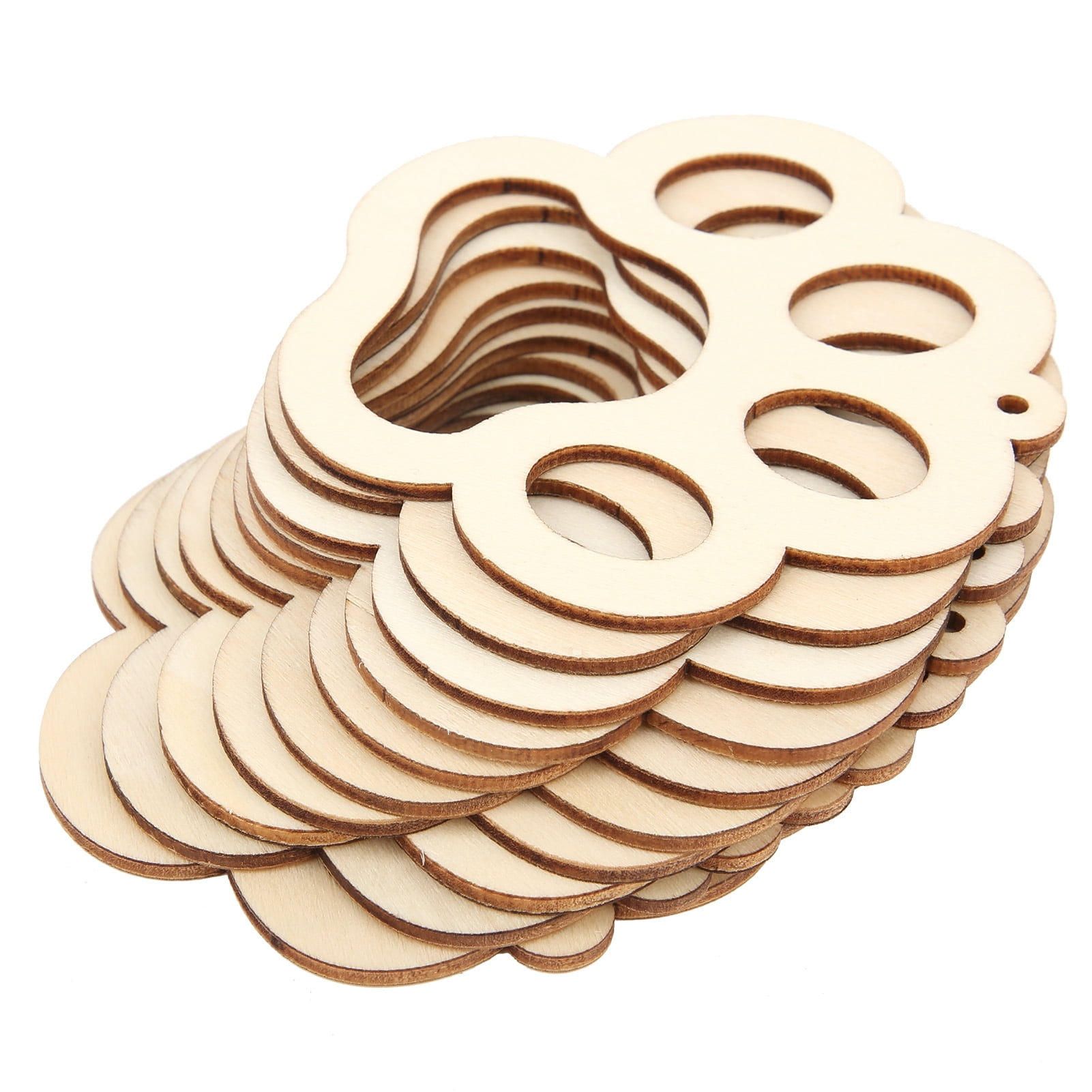 Wood Pieces, Bear Paw Shape Wood Small Wood Pieces Craft Blocks Wood Piece Bear Paw Good