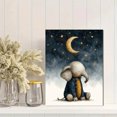 thumbnail image 2 of Moon Star Elephant Boy Nursery Canvas Print, Neutral Kids Bedroom Animal Home Wall Decor Art, 2 of 8