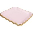 thumbnail image 2 of Geeklife Pink Paper Party Plates with Metallic Gold Border, 9 inch Paper Decorative Dessert Plates Set, 20 count, 2 of 8