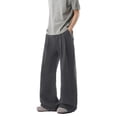 thumbnail image 7 of Men's Casual Pants Wide Leg Pleated Pants Relaxed Fit Beach Summer Long Slacks Lightweight Loose Trousers, L, 7 of 7
