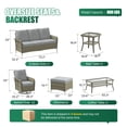 thumbnail image 2 of Clouddwell 7 Pieces Outdoor Patio Furniture Set, Rattan Wicker Sectional Swivel Rocker Chairs Sets with Table, Light Gray/Yellow, 2 of 8