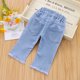 thumbnail image 4 of 7/10 Pants LengthSpring Autumn Children Jeans  Girls Cotton Print Splice Stretch Denim Pants Korean Teenage  Kids Clothing, 4 of 6