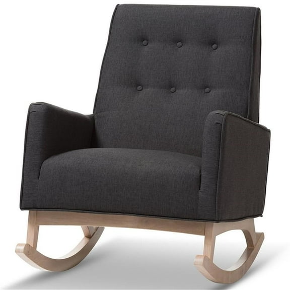 Allora Tufted Rocker in Dark Gray
