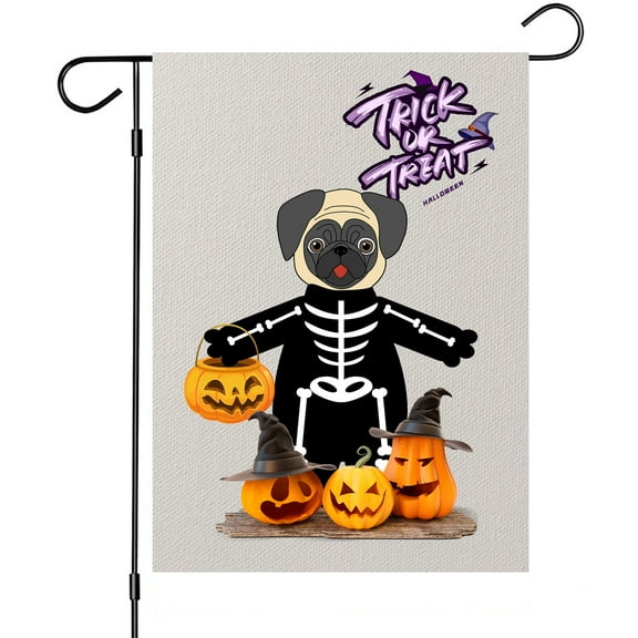 SUNWISHA Halloween Outdoor Garden Flag 12x18 Inch (Ghost Style)