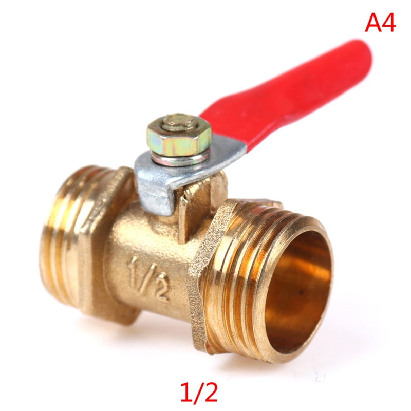 1/2BSP Female Thread Brass Straight Lever Handle Ball Valve Pipe Connector 2pcs 