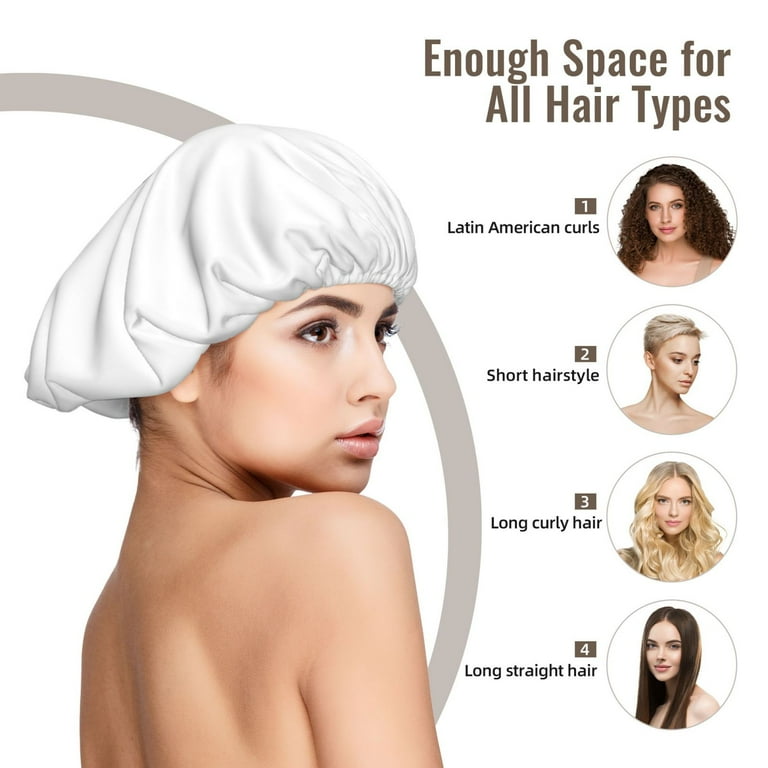 White Girl Hair Bonnet Silk Sleeping Cap Hair Protection Mulberry