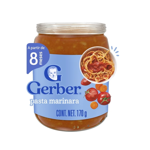 Papilla Gerber etapa 3 sabor pasta marinara 170 g