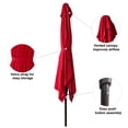 thumbnail image 4 of C-Hopetree Rectangular Outdoor Patio Market Table Umbrella with Tilt 6.5 x 10 ft, Red, 4 of 7