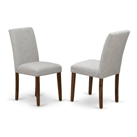 Atlin Designs 35" Linen Dining Chairs in Natural/Gray (Set of 2)