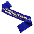 thumbnail image 1 of Banda De Rey De Cumpleaños Para Hombres, Banda De Lámina De Oro Satinado Suave Azul Para Niños, Accesorio De Disfraces De Cumpleaños, Regalos De Decoración De Fiesta, 1 of 5