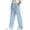 Light Blue, variant on Loose Casual Pants for Mens Cable Knit Elastic Waist Drawstring Pants Side Slit Solid Color Fashion Trousers with Pockets
