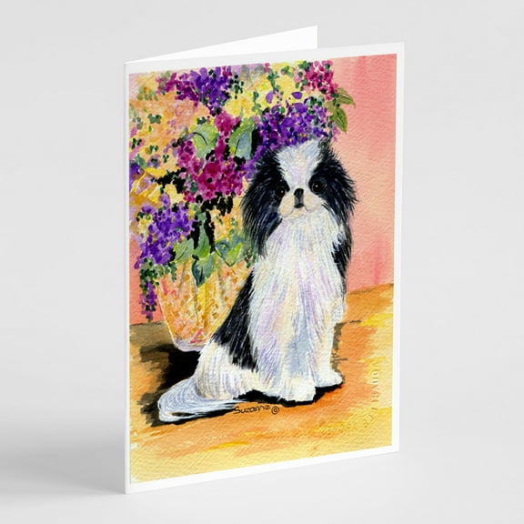Japanese Chin Greeting Cards and Envelopes Pack of 8