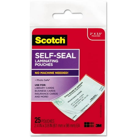 card business laminating scotch self pouches sealing walmart 25pk