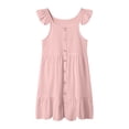 thumbnail image 1 of Ketyyh-chn99 Robe Fille Ligne A Manches à Volants Fleur Bébé Fille Robe d'Été Sans Manches Décontractée Taille pour 3-4 Ans, Rose, 1 of 4