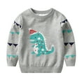 thumbnail image 2 of Godderr Kids Baby Autumn Winter Knit Sweaters Coat 2-8Y Dinosaur Print Round Pullover Sweaters Toddler Unisex Cartoon Pullover Knit Sweater, 2 of 5