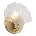 thumbnail image 6 of 360 Lighting Deniz 7 3/4"H Satin Brass and Vintage Glass Ginkgo Leaf Wall Sconce, 6 of 9