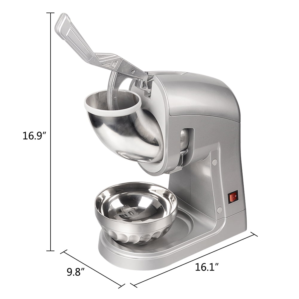 120V 350W Commercial Electric Ice Crusher, Ice Shaver with Removable Dual Blades