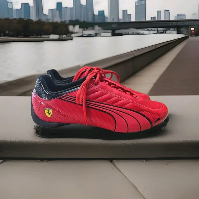 PU & MA Driving Shoes Mens Size 10.5 Red Black Ferrari Drift Cat 4 Scuderia Rare GM