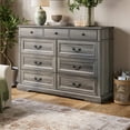 thumbnail image 3 of LINSY HOME Dresser for Bedroom, Long Dresser with 9 Drawers and Antique Handles, Chest of Drawers for Living Room, Entryway and Hallway, Gray, 3 of 8