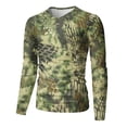 thumbnail image 7 of WTOBBY Men's V-Neck Casual Fashion Printed Long Sleeve T-Shirt Top with Camouflage Design, for Outdoor Adventures and Streetwear Style,Green L, 7 of 7