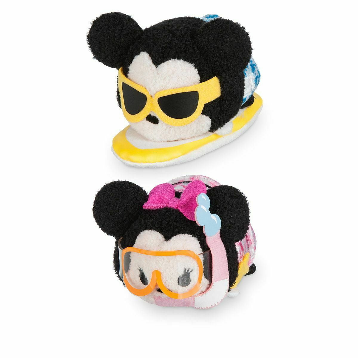 Disney Store Mickey & Minnie Mouse Mini Tsum Tsum 2pc Plush Set Toys 3 1/2" NWT 