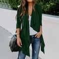 thumbnail image 2 of Wyobmus Women's Faux Suede Draped Front Cardigan Long Sleeve Open Front Waterfall Irregular Hem Jackets Lighweight Fall Fashion Outwear Coat Green, 2 of 9