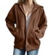 thumbnail image 1 of Gibobby Sudadera en Ligero y calientito Camiseta encapuchada Zipper Solid Color Coat Casual Warm Outwear Sweatshirt （Café， M), 1 of 5