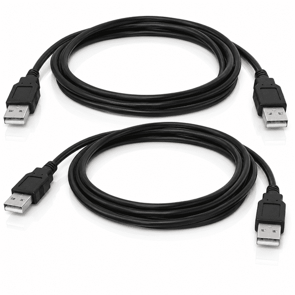 [2 PACK] 10 FT USB to USB Cable,USB 2.0 Type A to Type A Cord Male to Male Data Transfer Cable for Portable Hard Drive,Laptop,DVD Player,TV,USB Hub,Monitor,Camera,Set Up Box