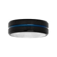 thumbnail image 3 of Mens black and Blue IP Stainless Steel wedding ring band, 3 of 5