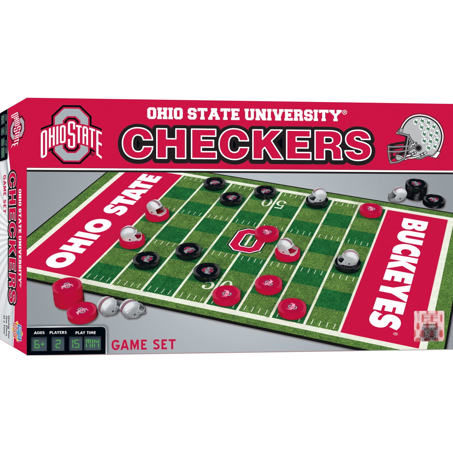 MasterPieces Officially licensed NCAA Ohio State Buckeyes Checkers Board Game for Families and Kids ages 6 and Up