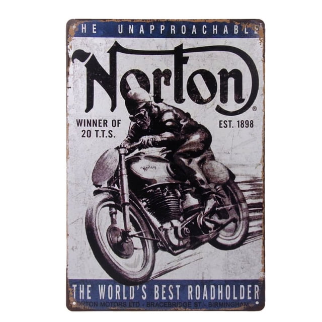 Cartel de metal, motocicleta, arte, publicidad, placa de pared, placa de decoración vintage para pub, restaurante en casa Inevent HA8242-00B