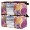 thumbnail image 2 of BZSMCE Under Bed Storage Bags With Reinforced Handles Citrus Slices Blueberries Ice Underbed Storage, 2 of 7