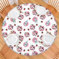 thumbnail image 2 of White Cow Milk Strawberry Pattern Round Fitted Tablecloth with Elastic Edge,Dining Table Cover Waterproof,Outdoor Round Tablecloth for Camping,Dining,Indoor and Outdoor, 2 of 7
